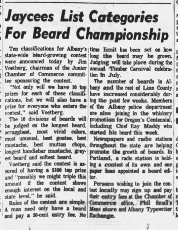 Clipping from Albany Democrat-Herald